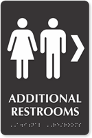 Additional Restrooms TactileTouch Braille Arrow Sign