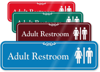 Adult Restroom with Graphic ShowCase™ Sign