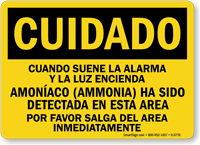 Spanish Ammonia In Area Please Exit Sign