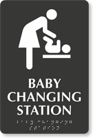 Baby Changing Station TactileTouch Braille Sign