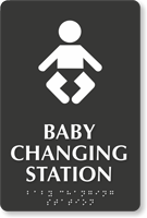 Baby Changing Station TactileTouch Braille Sign