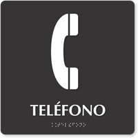 Teléfono Spanish Tactile Touch Braille Sign