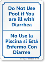 Bilingual Dont Use Pool when Diarrhea Sign