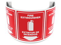 180 Degree Projecting Fire Extinguisher Sign Bilingual