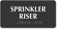 Sprinkler Riser TactileTouch™ Sign with Braille