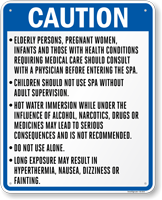 California Caution Spa Rules Sign