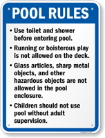 Pool Rules Sign for California