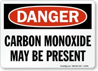 Caution Carbon Monoxide Present Sign