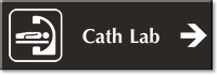 Cath Lab Engraved Wayfinding Sign Right Arrow Symbol