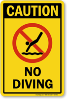 Caution No Diving Sign