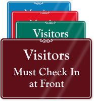 Check In At Front Showcase Wall Sign