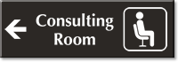 Consulting Room Engraved Wayfinding Sign Left Arrow Symbol