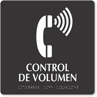 Control de Volumen Spanish TactileTouch Braille Sign