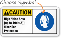 High Noise Area Wear Ear Protection Sign