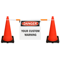 Custom Cone Bar Barricade Sign