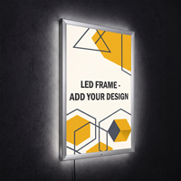 LED Light Box Sign Custom Vertical Snap Frame Kit  Lockable Weatherproof Upload Design