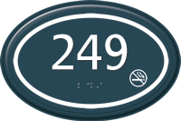 Custom Room Number No Smoking Symbol Sign
