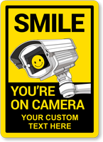 Custom Smile Video Surveillance Sign