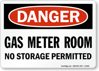 Danger Gas Meter Room Sign