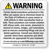 Dental Care Exposure Prop 65 Sign