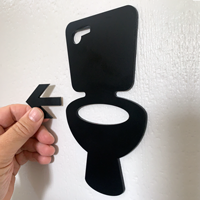 Die Cut Restroom Sign with Adhesive Kit