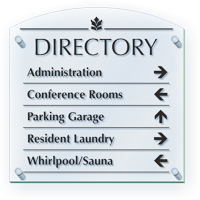 Directory With Directional Arrows Custom Acrylic Sign