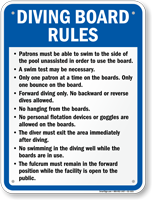 Georgia Diving Board Rules Sign