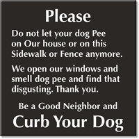 Do Not Let Your Dog Pee Engraved Sign