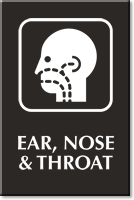 Ear Nose and Throat Engraved Sign ENT Symbol