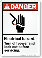 Danger (ANSI) Sign: Electrical Hazard Turn Off Power