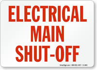 Electrical Main Shut Off Sign