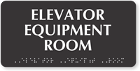 Braille Tactile Touch Elevator Equipment Room Sign