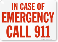 In Case of Emergency Sign
