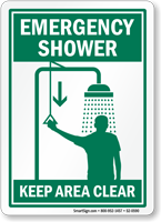 Emergency Shower Keep Area Clear Sign