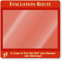 Do Not Use Elevator Evacuation Map Holder