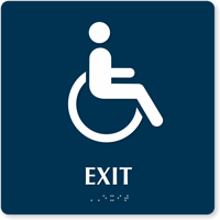 Exit Braille Door Sign with Accessible Pictogram