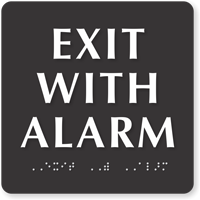 Exit with Alarm Braille Sign