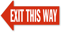 Exit This Way Left Arrow Floor Sign
