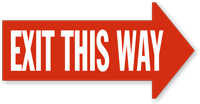 Exit This Way Right Arrow Floor Sign