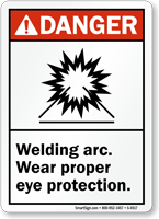 Welding Arc Wear Proper Eye Protection Sign