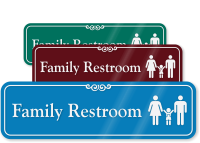 Family Restroom with Graphic ShowCase™ Sign