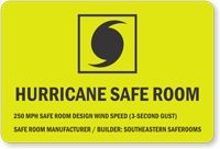 Custom Hurricane Safe Room Sign