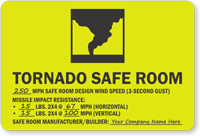 Tornado Safe Room Evacuation Sign