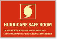 Custom Glow Hurricane Safe Room Sign