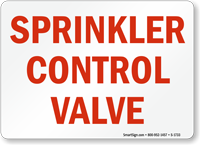 Sprinkler Control Valve Sign