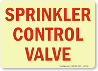 Sprinkler Control Valve Sign