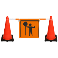 Flagger Symbol Cone Bar Sign