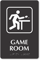 Game Room ADA Symbol TactileTouch™ Sign with Braille