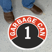 Garbage Can Floor Sign Choose from Garbage Can 1 to 10