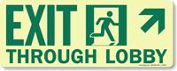 GlowSmart™ Directional Exit Sign Through Lobby Sign